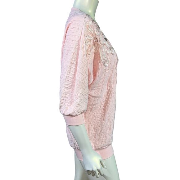 Rafael Small Pink Jeweled Sweatshirt, Vintage 1990s, Good Condition - Picture 4 of 11